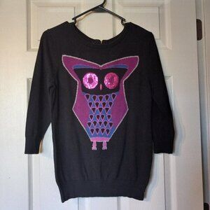 Cynthia Rowley Women's Size small Owl embroidered knitted top